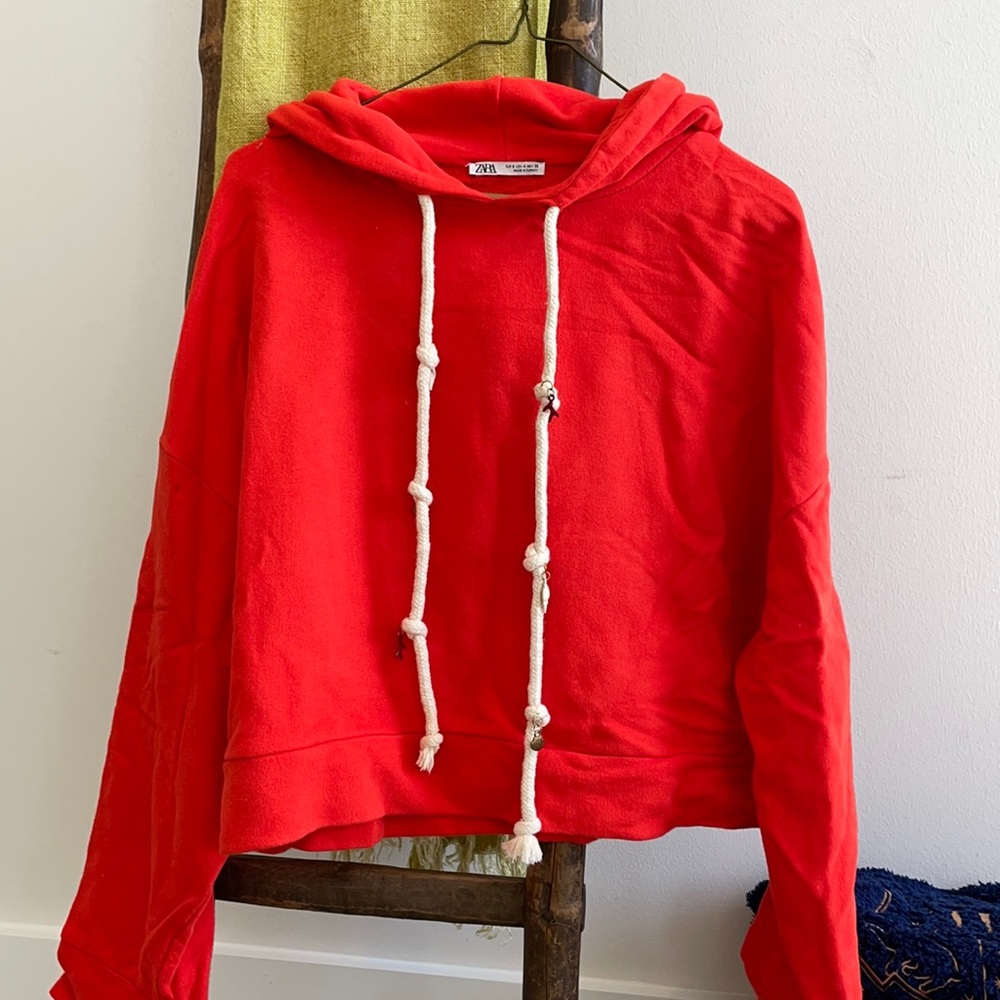 zara cropped hoodie